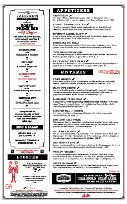 Menu-Dinner the Jackson Grille Brand yu design